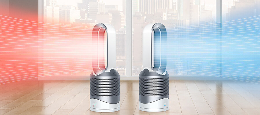 「Dyson Pure Hot+Cool Link」温風と涼風を発生している画像
