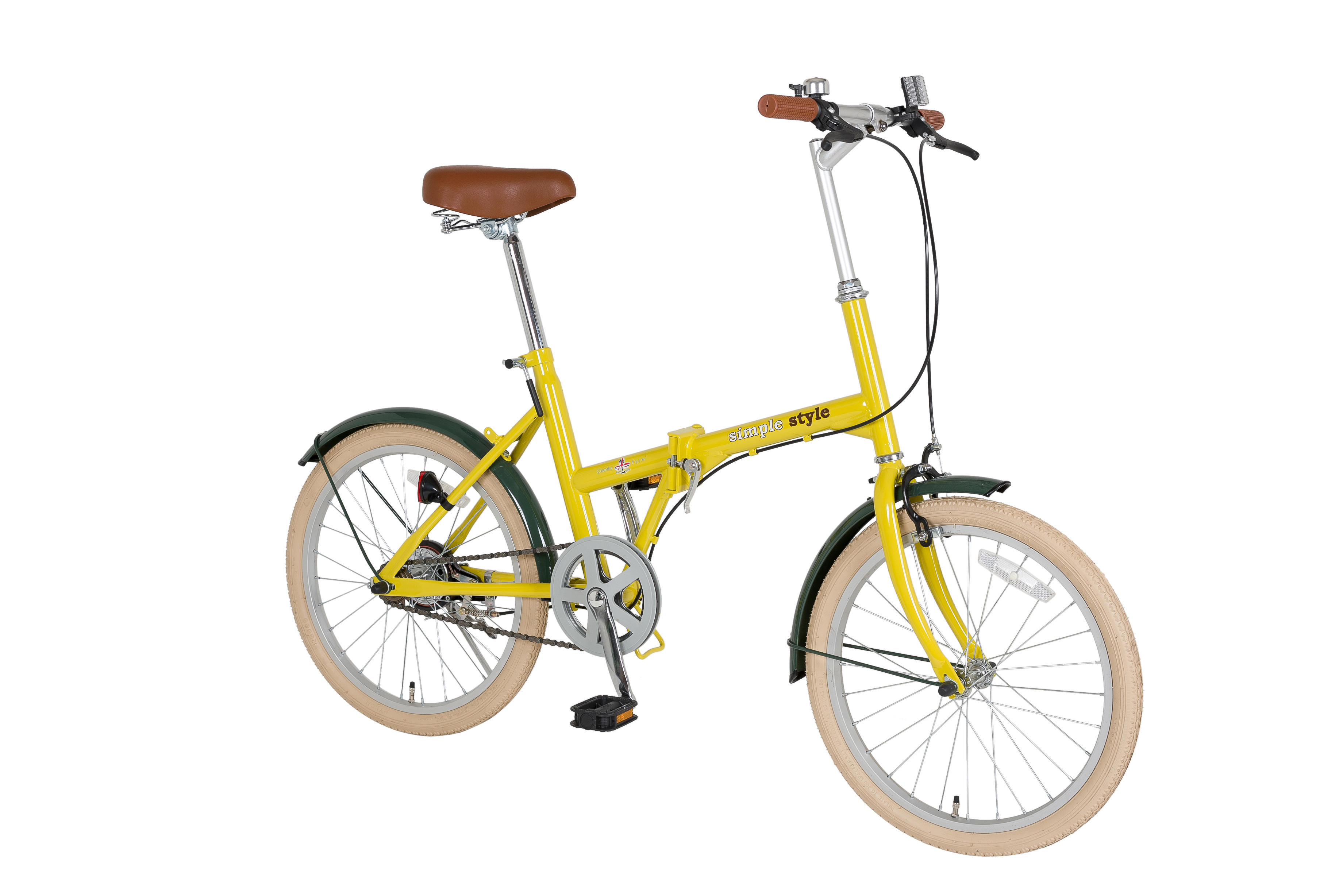 【KCD】20型折りたたみ自転車　シンプルスタイル　ハーヴェストイエロー