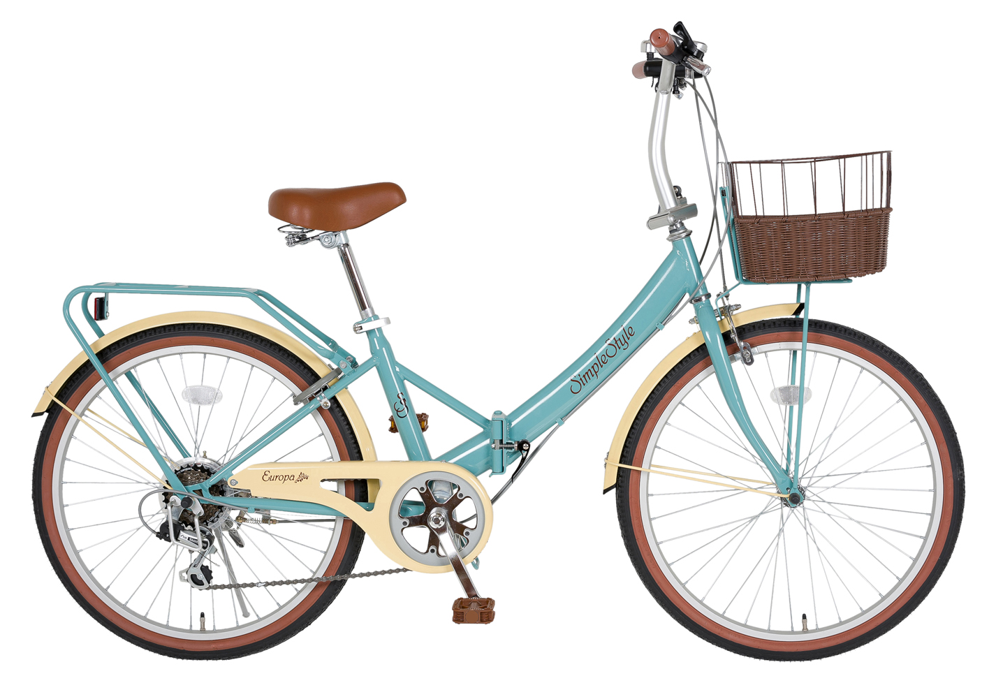 【KCD】24型低床フレーム折畳自転車　シンプルスタイル　グレイブルー