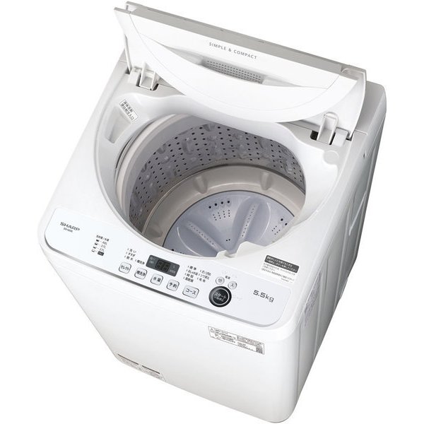 【標準設置対応付】シャープ ES-GE5E-W 全自動洗濯機 5.5kg ホワイト系