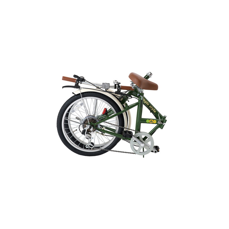 【KCD】20型折たたみ自転車　シンプルスタイル ライト付　グリーン