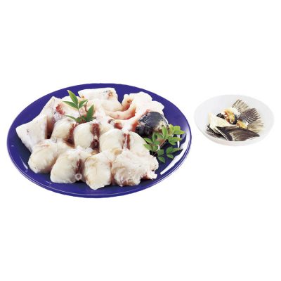 【山口県】とらふぐちり鍋セット　ふぐちり500g(アラ250g・切身250g)・ヒレ(5枚入)各1、ポン酢・もみじおろし付