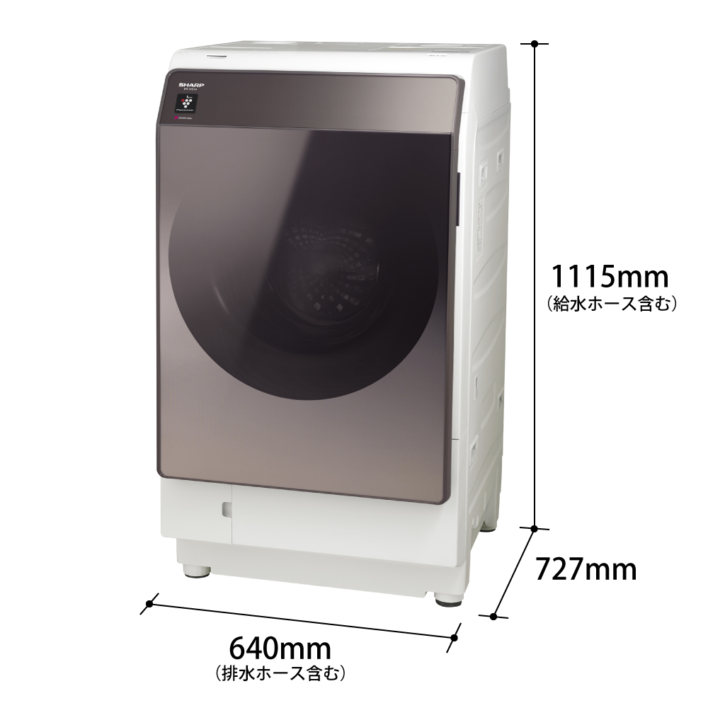 【標準設置対応付】シャープ ES-WS14-TL ドラム式洗濯乾燥機 洗濯11.0kg/乾燥6.0kg 左開き ブラウン系