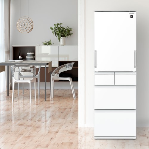 【標準設置対応付】シャープ SJ-G415H-W プラズマクラスター冷蔵庫（412L・どっちもドア） 5ドア ピュアホワイト