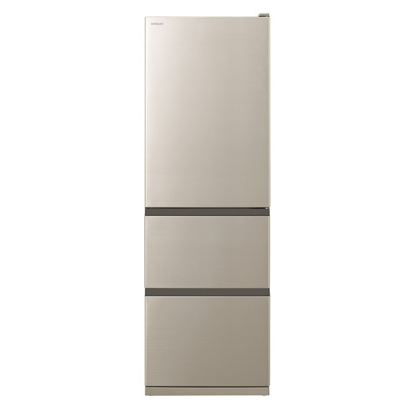 【標準設置対応付】日立 R-V38RV N 冷蔵庫（375L・右開き） 3ドア シャンパン