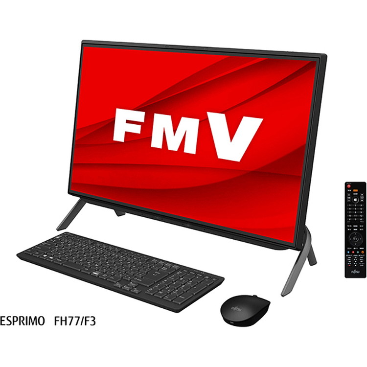 【Windows 11搭載】富士通 FMVF77F3B デスクトップパソコン23.8型ワイド BDXLドライブ ブラック