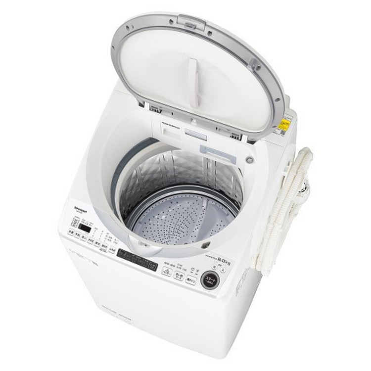 【標準設置対応付】シャープ　ES-TX8F-W 　縦型洗濯乾燥機 洗濯8.0kg/乾燥4.5kg 除菌機能 ホワイト系